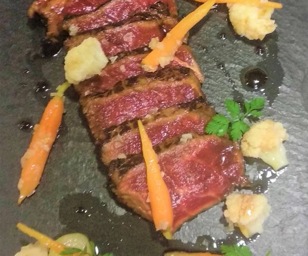 BEEF SIRLOIN WITH MARINATED VEGETABLES