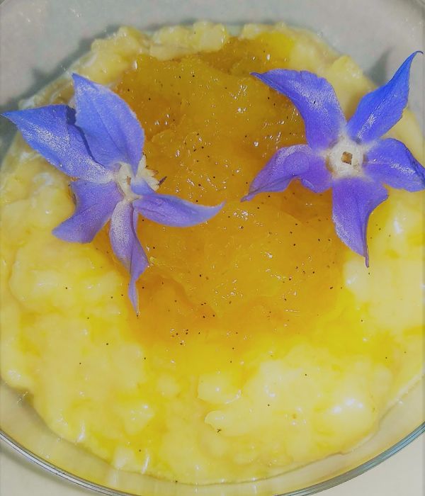 RICE WITH MILK AND PINEAPPLE WITH VANILLA