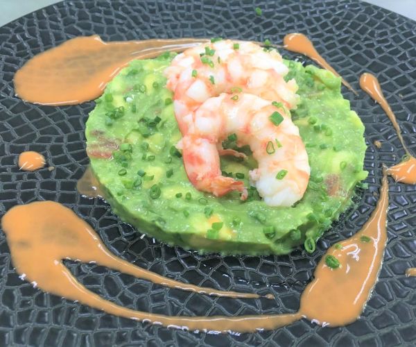 GUACAMOLE (WITH AVOCADO) WITH PRAWNS